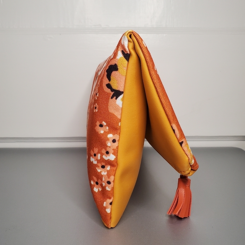 Rachel Pally Reversible Clutch – Orange Floral Pattern / Marigold - Picture 2 of 5